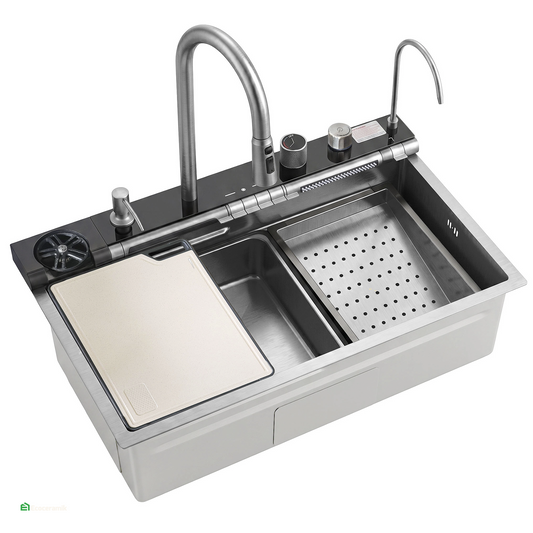 Lavadero de cocina Multifuncional 7 teclas MAX ACERO SUS 304 c/Plateado - Premium