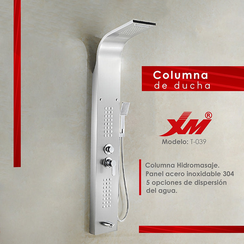 Columna de Ducha Hidromasaje T-039 Satinado Xm Premium