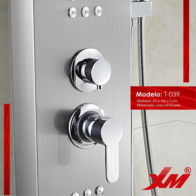 Columna de Ducha Hidromasaje T-039 Satinado Xm Premium