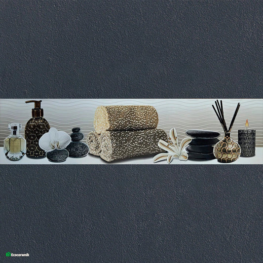 Decorado de Baño Bella Black 15 × 60 cm HD