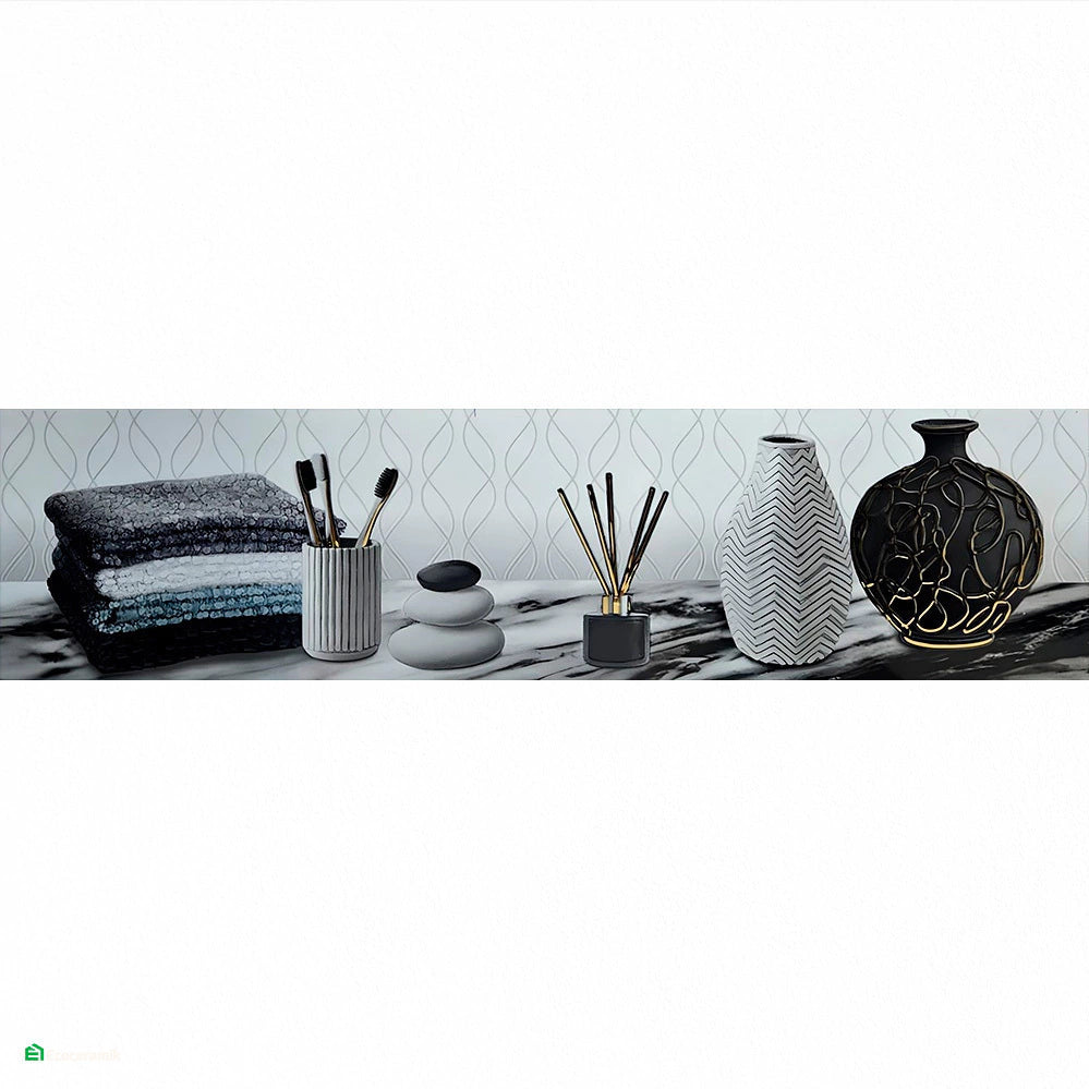 Decorado de Baño Toalla Grafito 15×60 cm HD