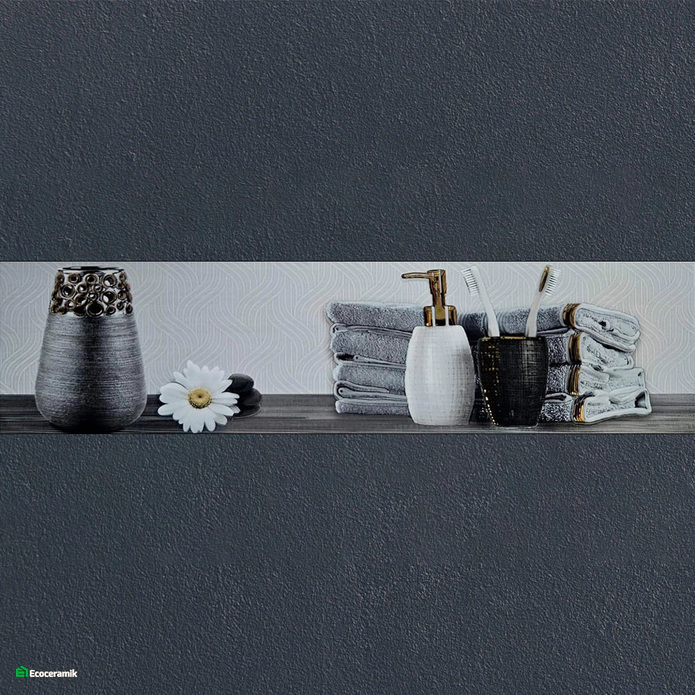 Decorado de Baño Toalla Plata 15 × 60 cm HD