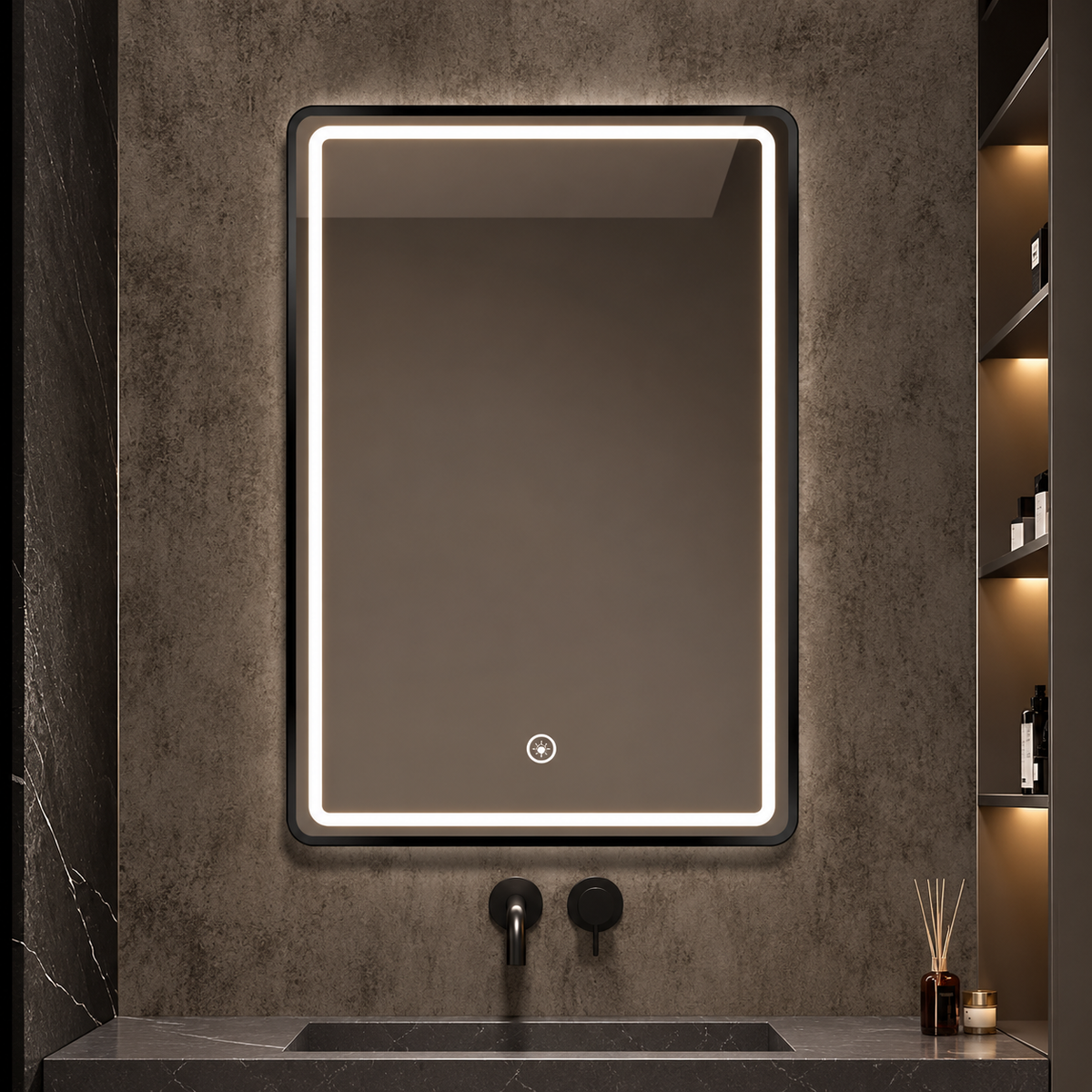 Espejo LED MARCO NEGRO - 68D NEW – 60 × 80 cm