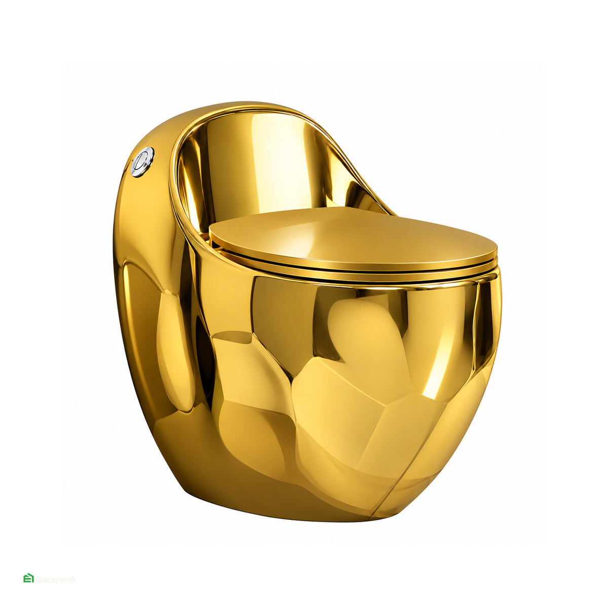 Inodoro One Piece Huevito Rocoso Dorado - Gaia Premium