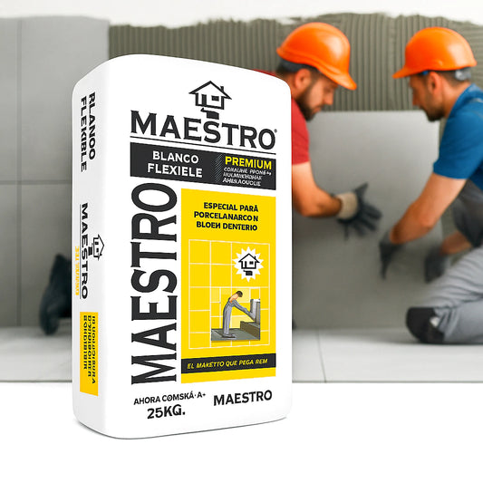 Pegamento Blanco Flexible Maestro Premium 25 kg