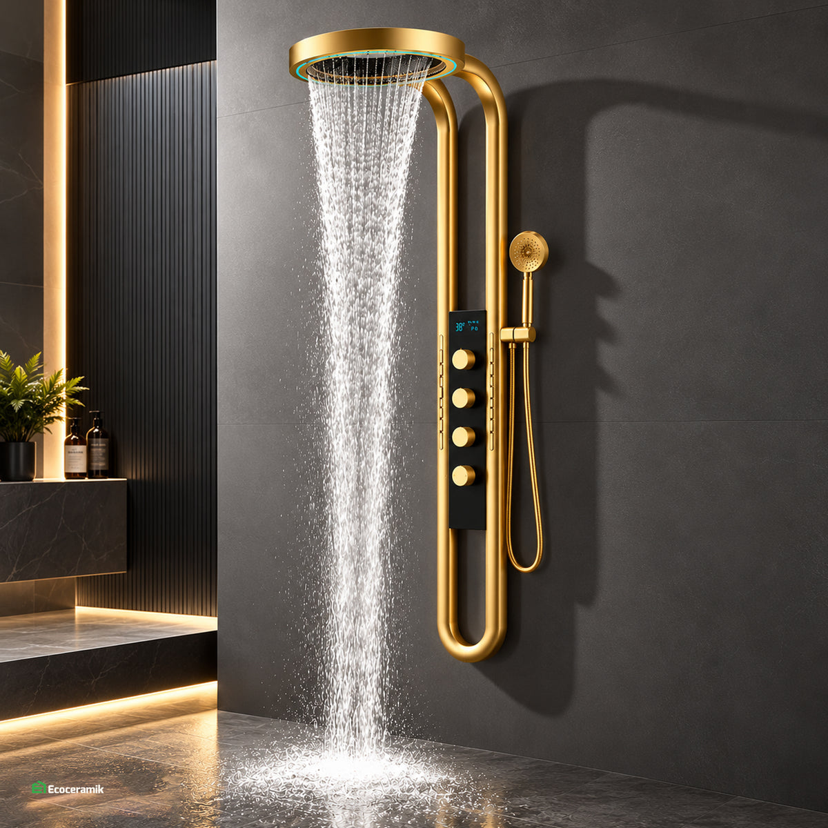 Columna de Ducha Inteligente Quimera Gold - Fratelli Signature