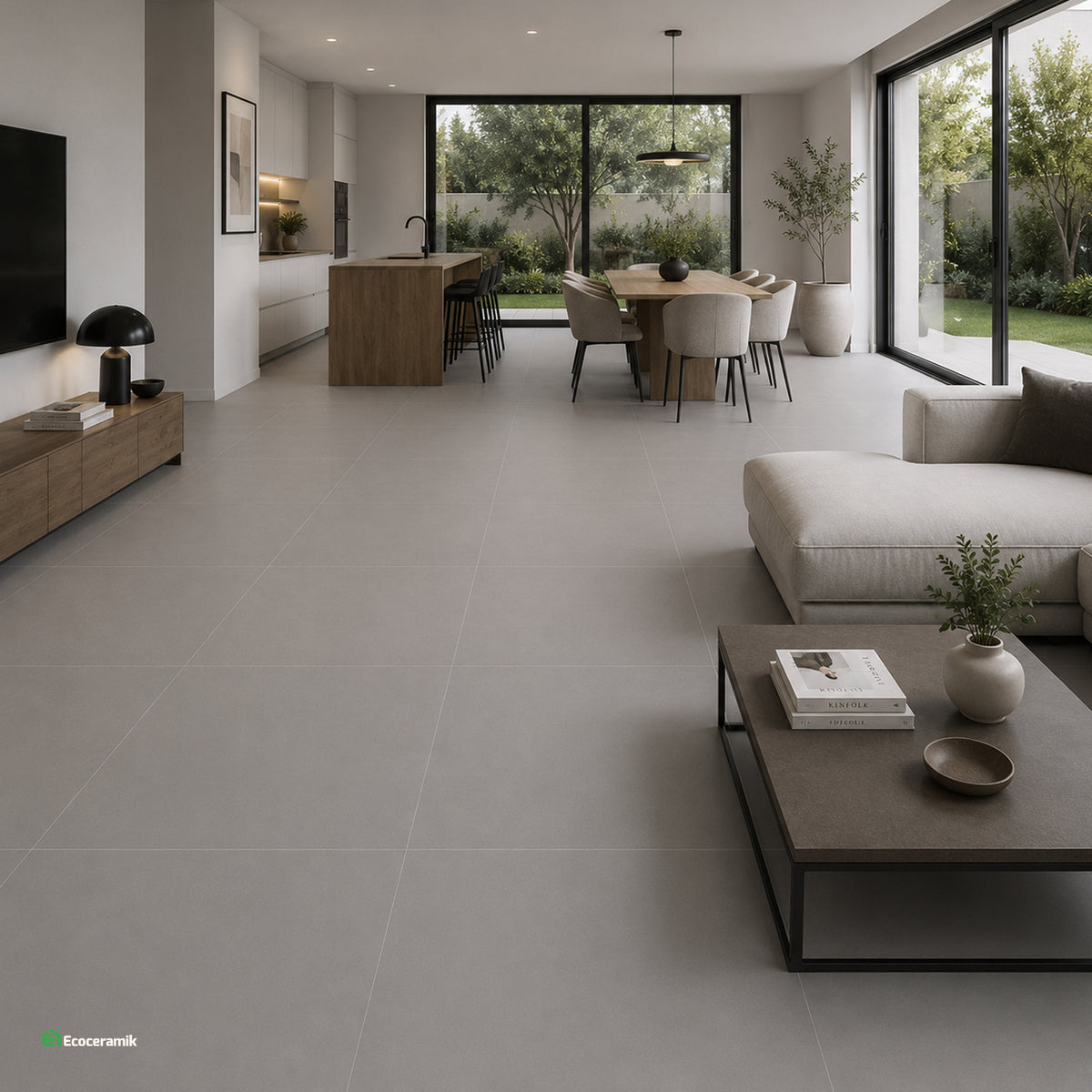 Porcelanato Smaltado Grafito 60x60 cm Mate WFG66002 - Caja 1.44m2 / 4 pz