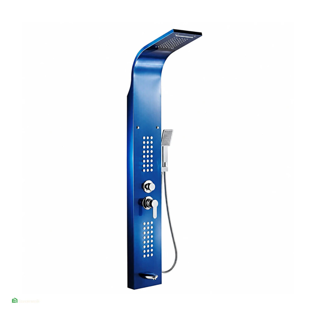 Columna de Ducha Classic Hidromasaje Azul Satinado – SUS 304