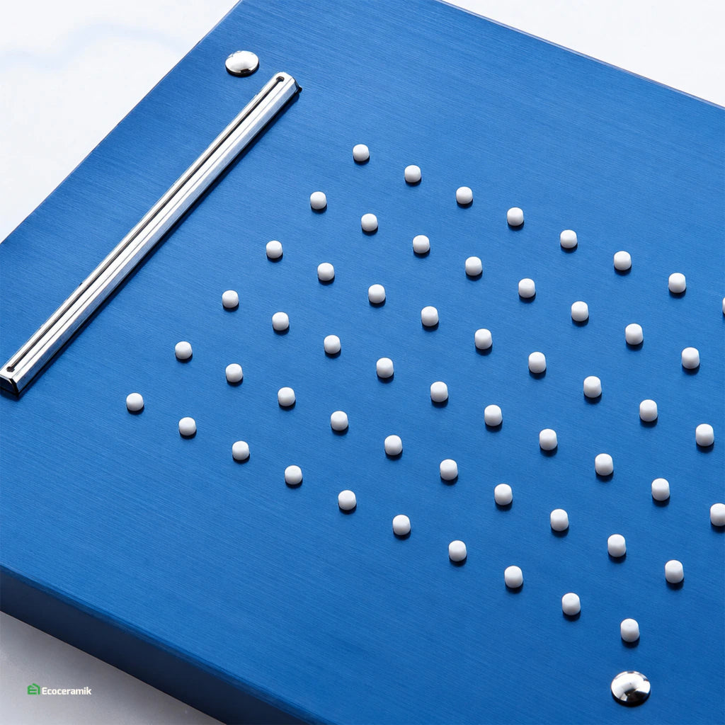 Columna de Ducha Classic Hidromasaje Azul Satinado – SUS 304