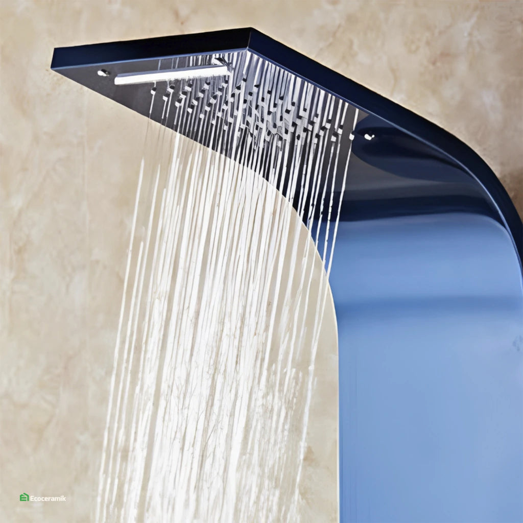 Columna de Ducha Classic Hidromasaje Azul Satinado – SUS 304