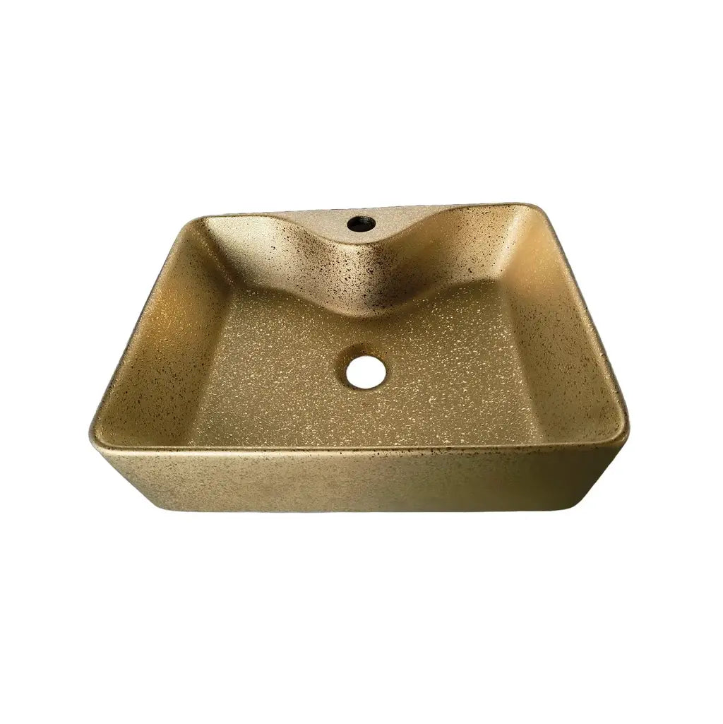 Ovalín de Loza (526) Mod.Rectangular Dorado Texturado 48X37X13 - Fratelli