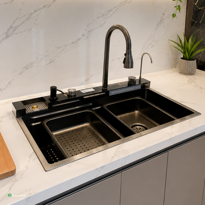 Lavadero de cocina Multifuncional 5 teclas acero inoxidable SUS 304 panel led Kitchen - Premium