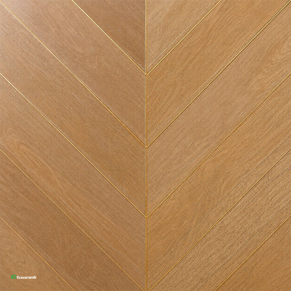Porcelanato Madera Cerezo 60x60 cm vitrificado Carving -  Premium Caja 1.44m2 / 4 pz