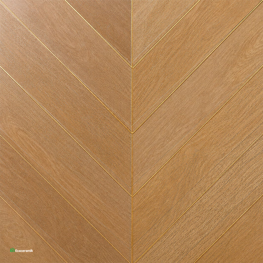 Porcelanato Madera Cerezo 60x60 cm vitrificado Carving -  Premium Caja 1.44m2 / 4 pz