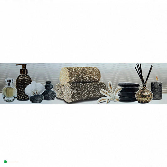 Decorado de Baño Bella Black 15 × 60 cm HD