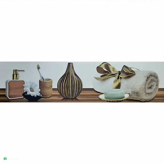 Decorado de Baño Francis Beige 15 × 60 cm HD