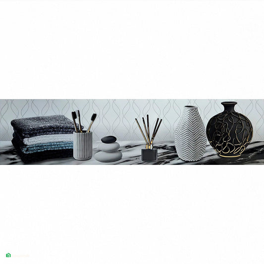 Decorado de Baño Toalla Grafito 15×60 cm HD