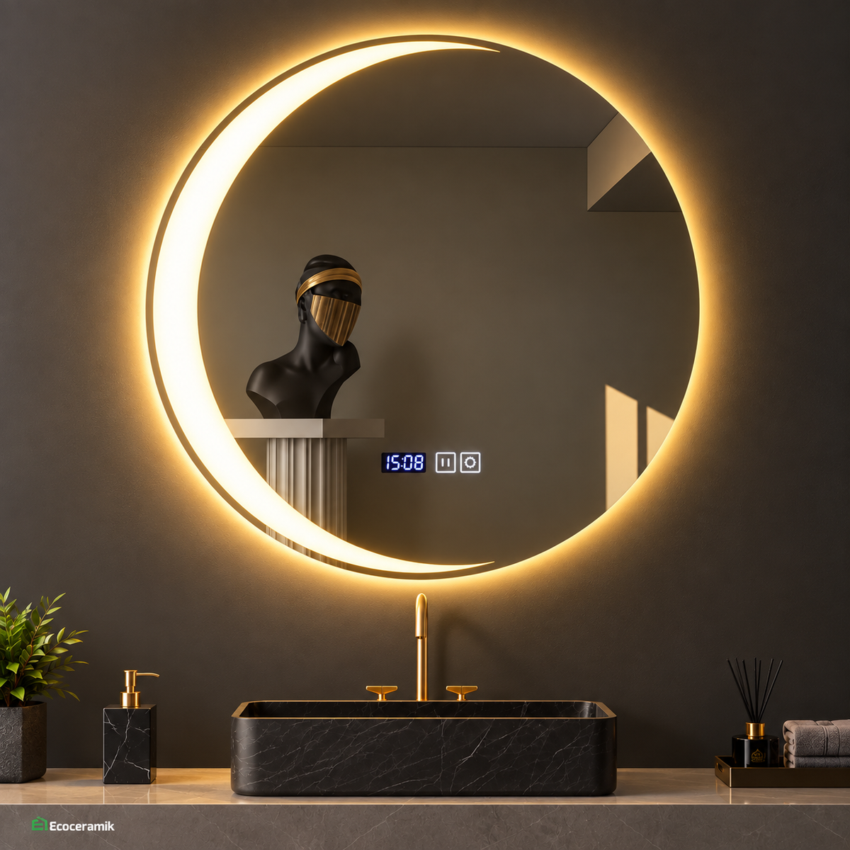 Espejo Luna Circular 60 × 60 cm LED Smart – RHC97