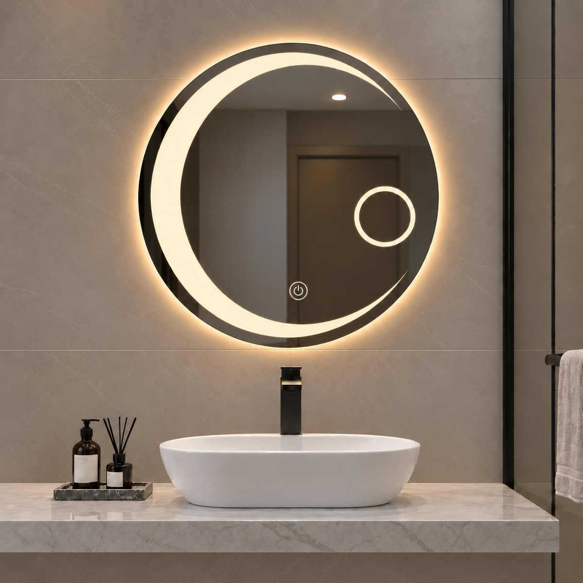 Espejo LED Luna-60 New – 60 × 60 cm