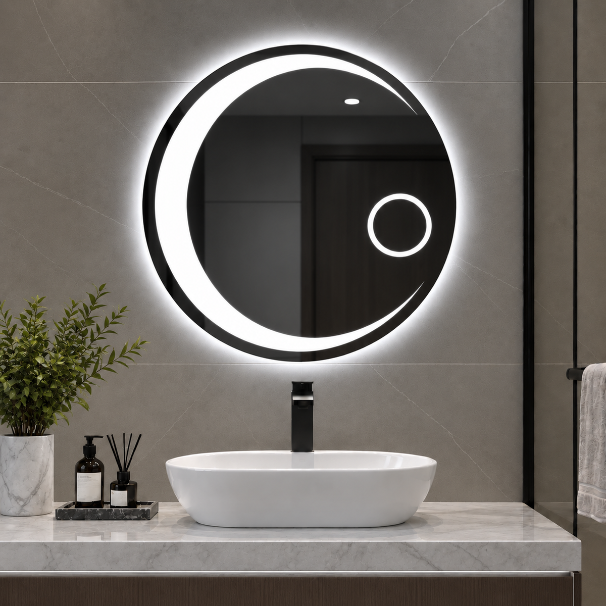 Espejo LED Luna-60 New – 60 × 60 cm