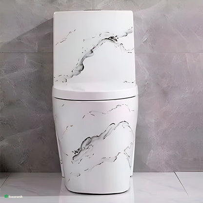 Inodoro One Piece Minimalista Mármol Calacatta Blanco