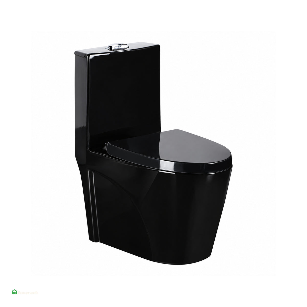Inodoro One Piece Negro Brillante Minimalista IN8835-01 – XM