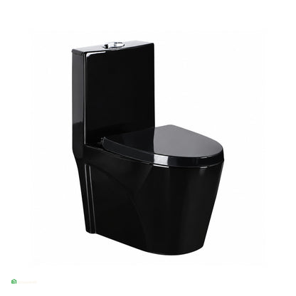 Inodoro One Piece Negro Brillante Minimalista IN8835-01 – XM