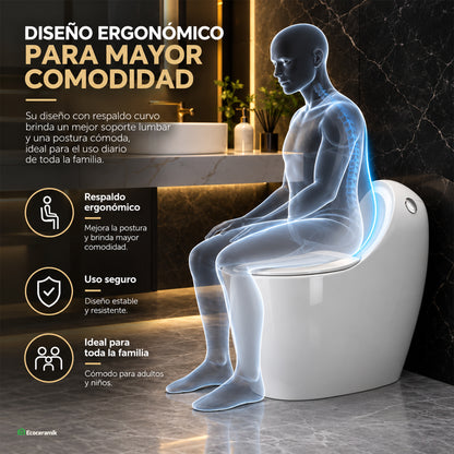 Inodoro One Piece Huevito Afrodita Blanco - Fratelli Premium