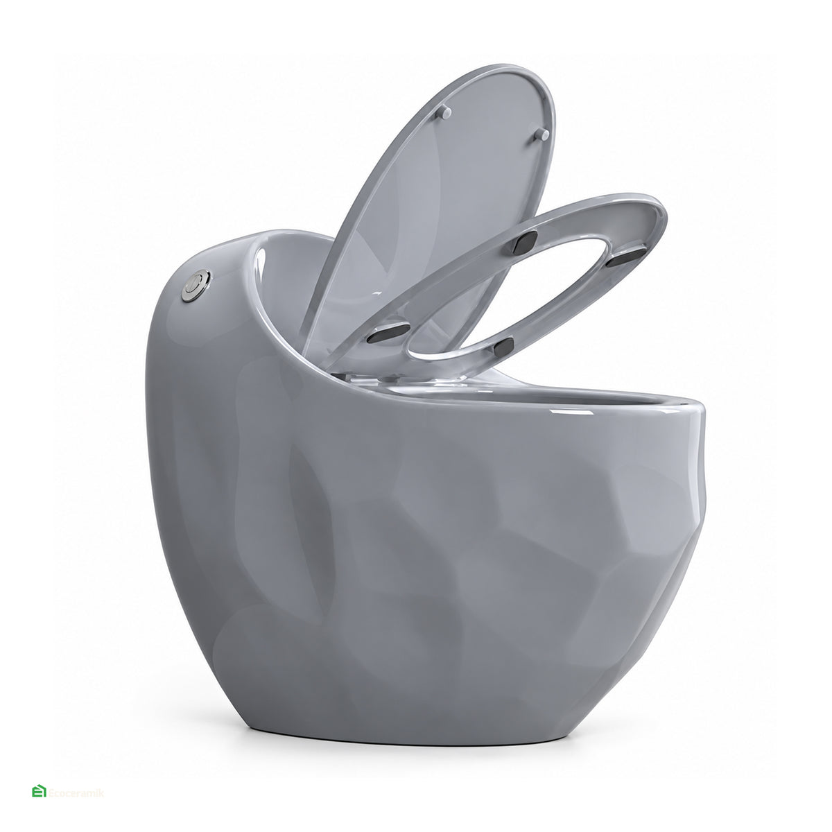Inodoro One Piece Huevito Rocoso Gris - Gaia Premium