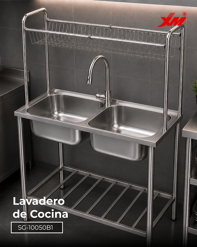 Lavadero de Cocina Doble Poza - SG-10050B1 Xm