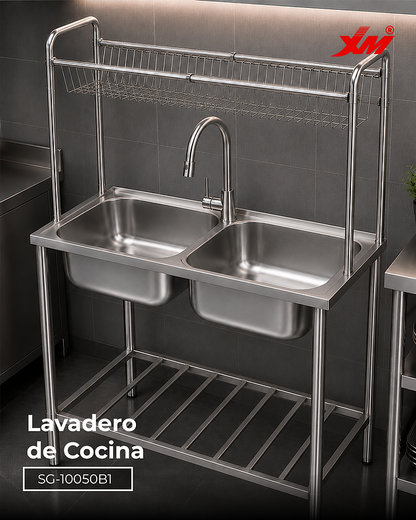 Lavadero de Cocina Doble Poza - SG-10050B1 Xm