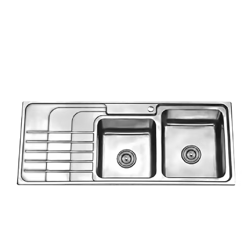 Lavadero de Cocina 120x50 cm 2 Pozas con Escurridero – Acero 304