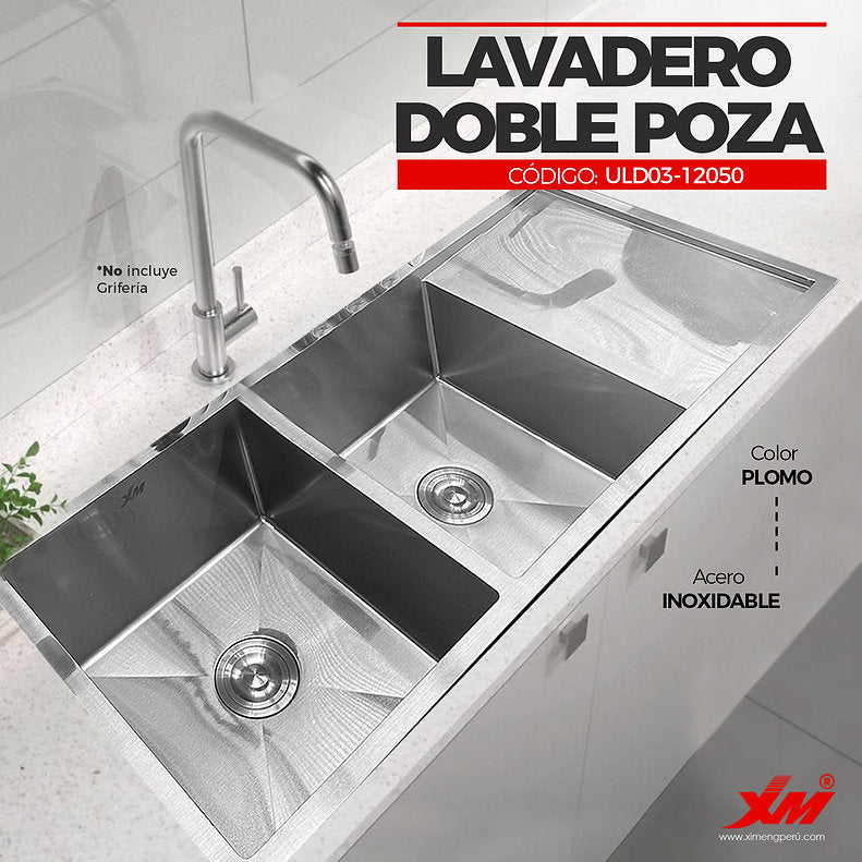 Lavadero de Cocina Doble Poza ULD03-12050 – XM