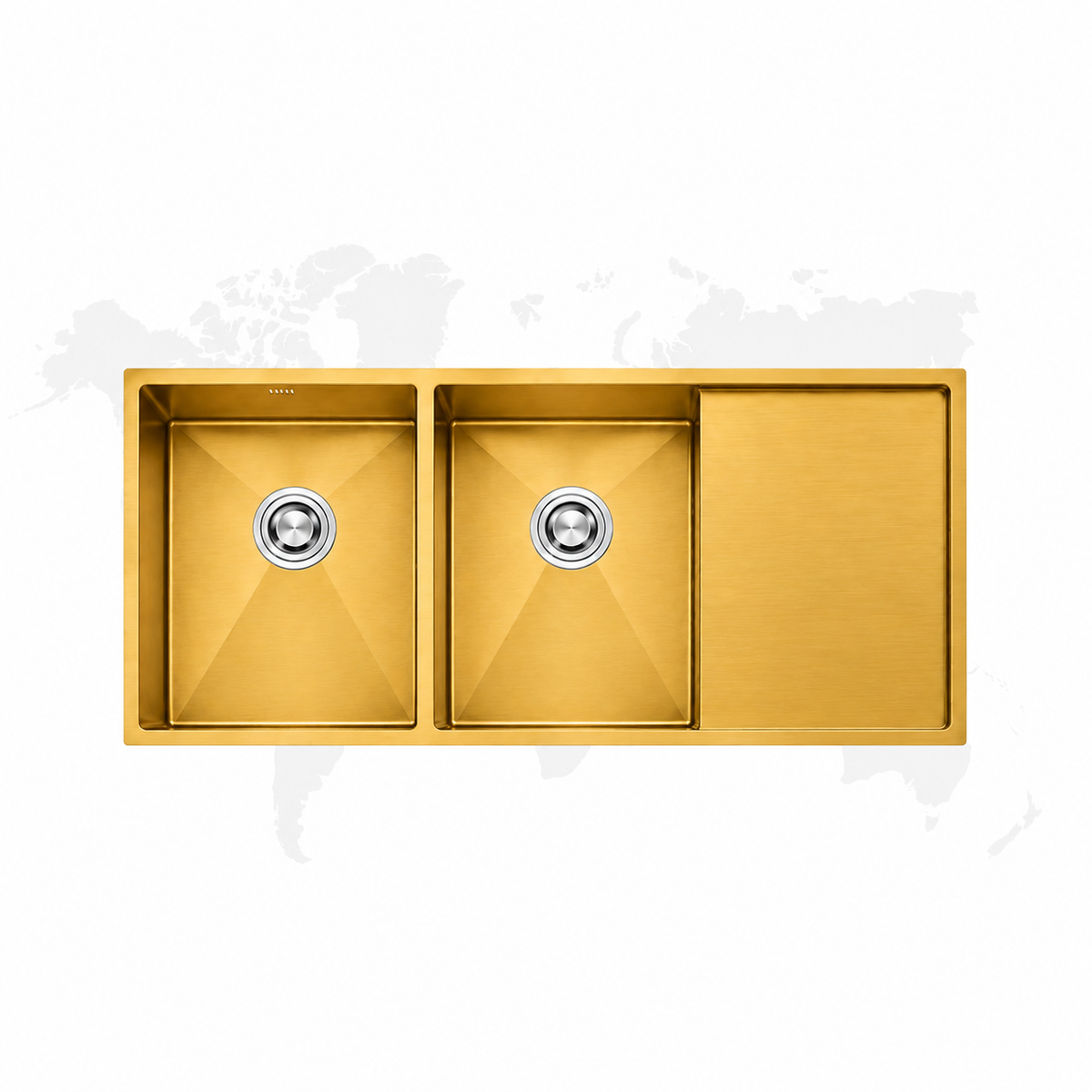Lavadero de Cocina ULD07-12050 120x50 cm Nano Dorado 2 Pozas con Escurridero – XM