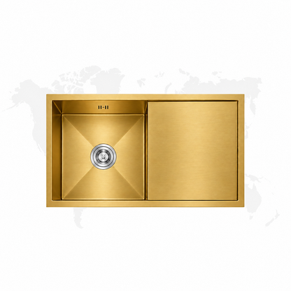 Lavadero de Cocina ULS07-10050 100x50 cm Nano Dorado 1 Poza con Escurridero – XM