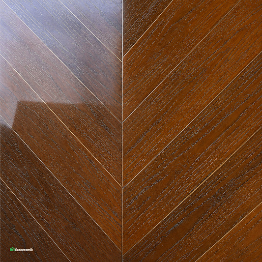 Porcelanato Madera Nogal 60x60 cm vitrificado Carving - Premium Caja 1.44m2 / 4 pz