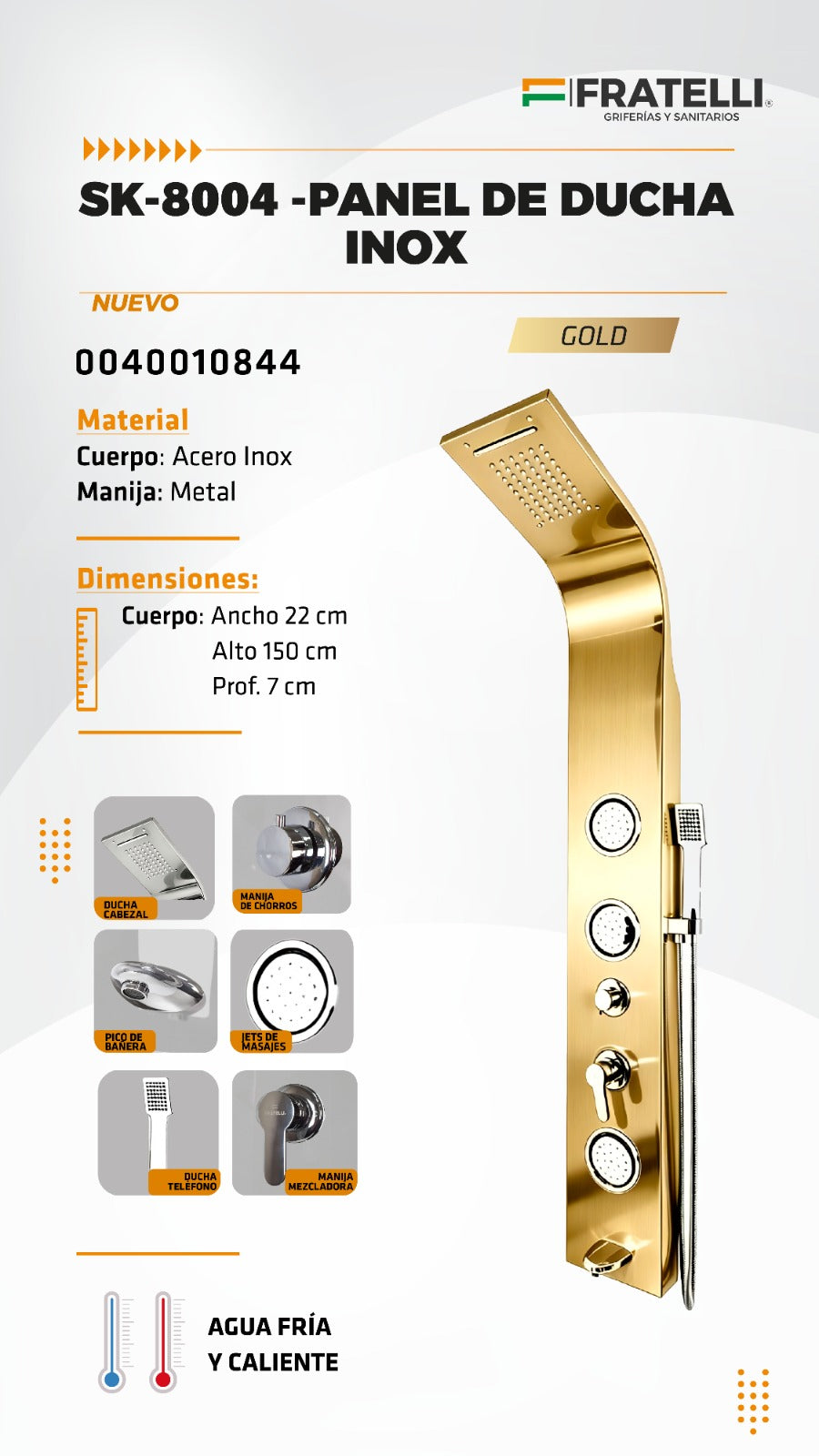 Panel de Ducha SK-8004 Gold  Fratelli - Premium