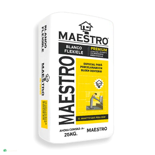 Pegamento Blanco Flexible Maestro Premium 25 kg