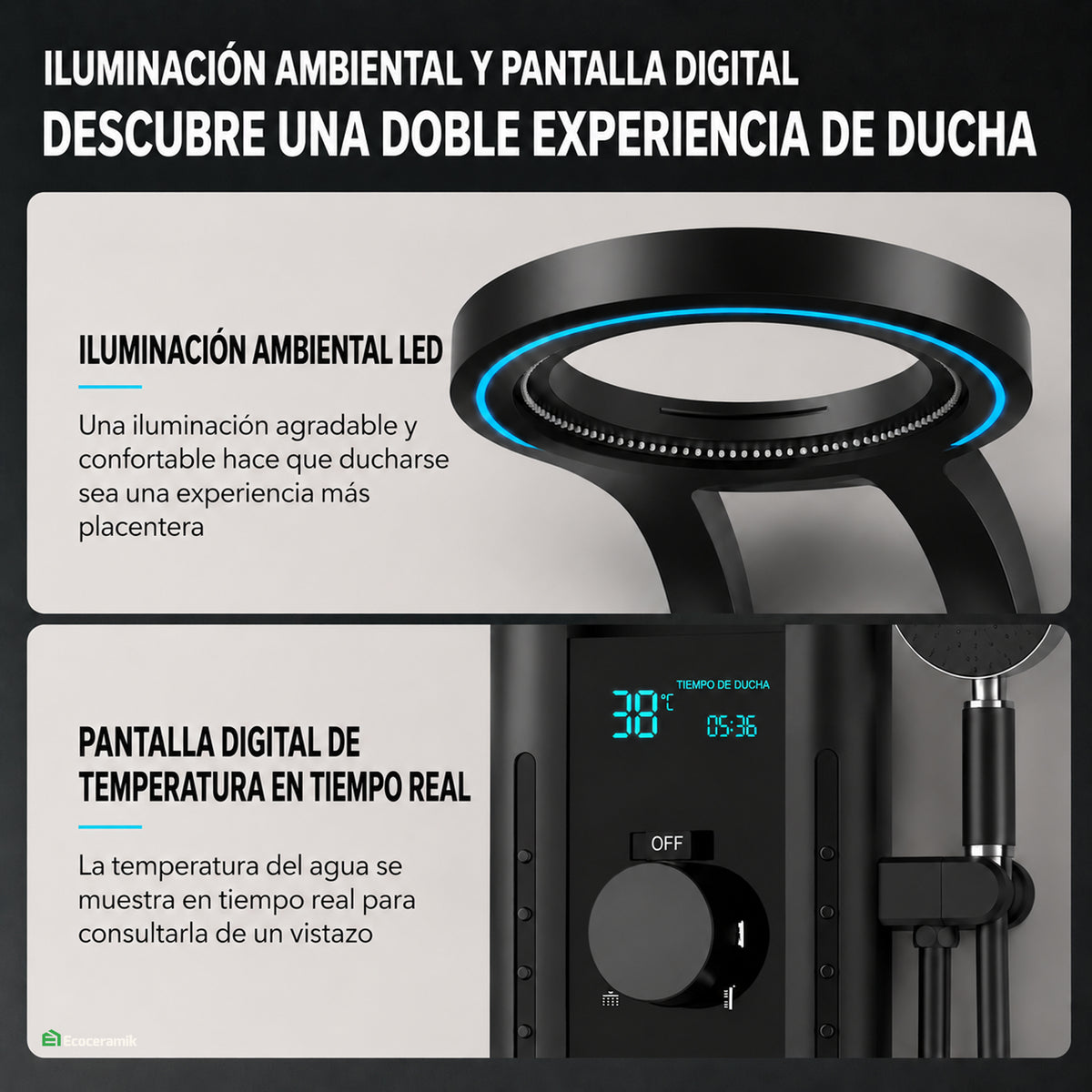 Columna de Ducha Inteligente Quimera Gold - Fratelli Signature
