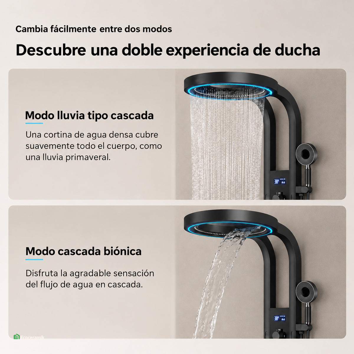 Columna de Ducha Inteligente Quimera Plateado - Fratelli Signature