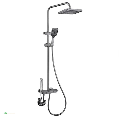 Columna de Ducha Tipo Piano 4 Teclas – Acero Inoxidable 304 Gris Premium
