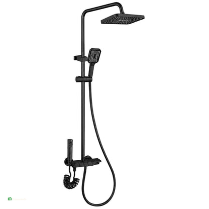 Ducha Columna 4 Funciones Acero Inoxidable 304 Negro Premium