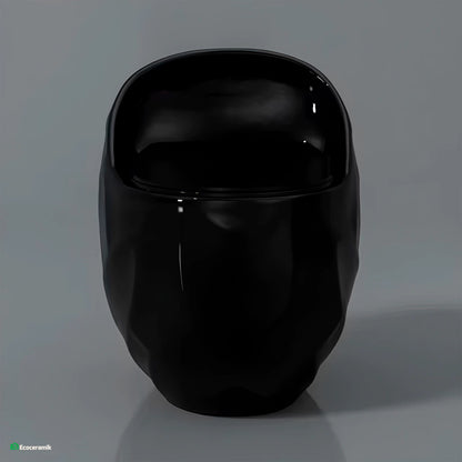 Inodoro One Piece Rocoso Negro - Modelo Huevo Premium