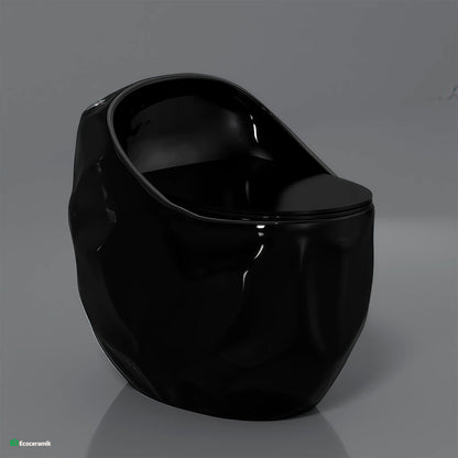 Inodoro One Piece Rocoso Negro - Modelo Huevo Premium