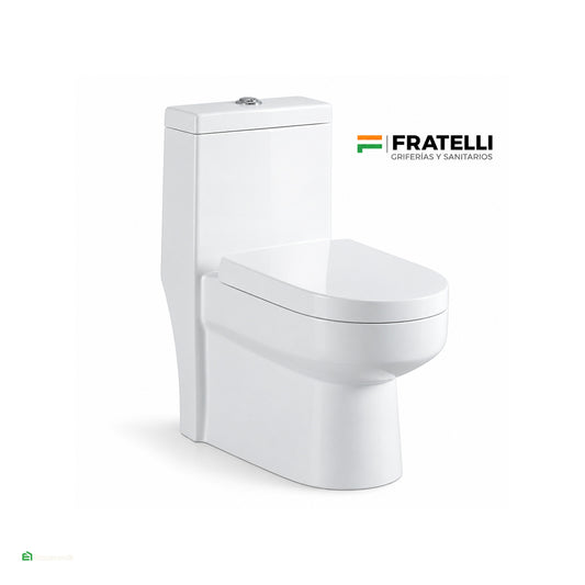 Inodoro One Piece PARIS Minimalista Cuadrado Blanco – Fratelli Premium