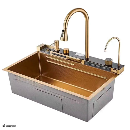 LAVADERO MULTIFUNCIONAL DE COCINA 5 TECLAS DE ACERO INOXIDABLE GOLD BASIC