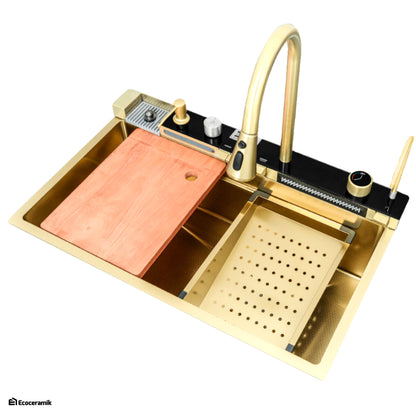 LAVADERO MULTIFUNCIONAL DE COCINA 5 TECLAS DE ACERO INOXIDABLE GOLD BASIC