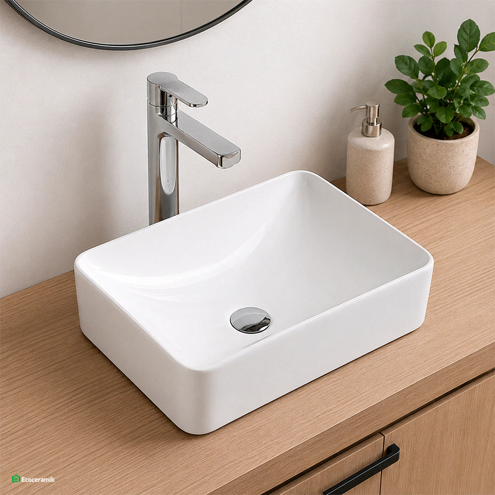 Ovalín de Loza (171A) Mod.Rectangular Blanco 49X30X12.5 Fratelli