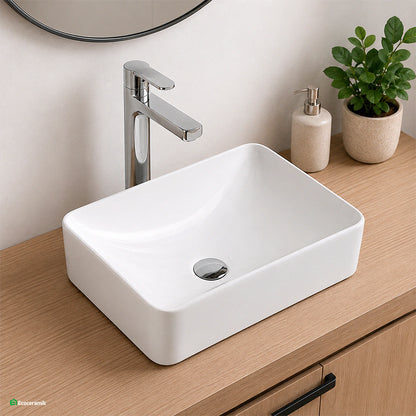 Ovalín de Loza (171A) Mod.Rectangular Blanco 49X30X12.5 Fratelli