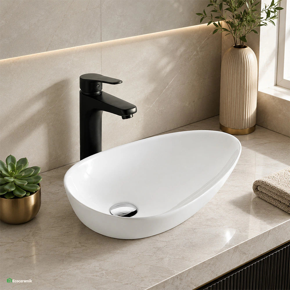 Ovalín de Loza (206A) Mod.Hoja Blanco 58X35X10.5 Fratelli 2021